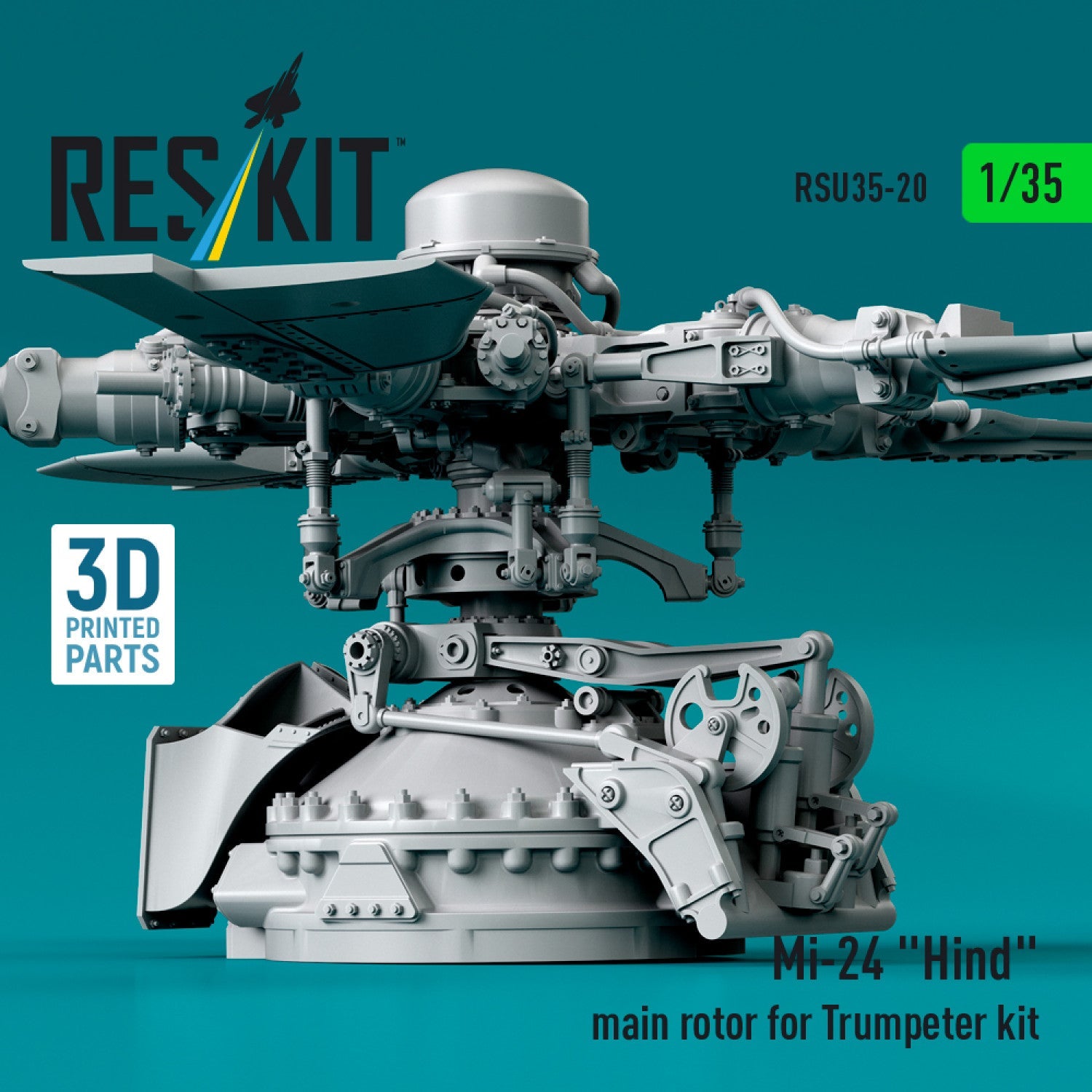 ResKit 1:35 Mi-24 "Hind" main rotor for Trumpeter kit (3D Printed) Reskit