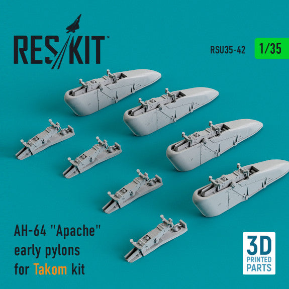 ResKit 1:35 AH-64 "Apache" early pylons for Takom kit (3D Printed) Reskit