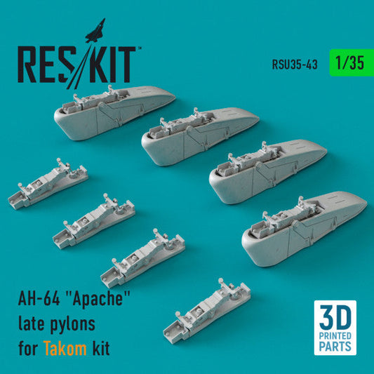 ResKit 1:35 AH-64 "Apache" late pylons for Takom kit (3D Printed) Reskit