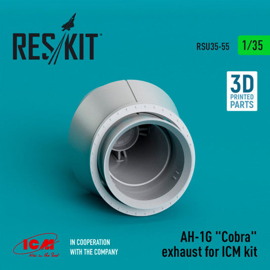 ResKit 1:35 AH-1G "Cobra" exhaust for ICM kit (3D Printed) Reskit