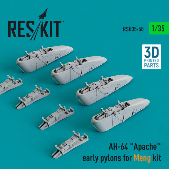 ResKit 1:35 AH-64 "Apache" early pylons for Meng kit (3D Printed) Reskit