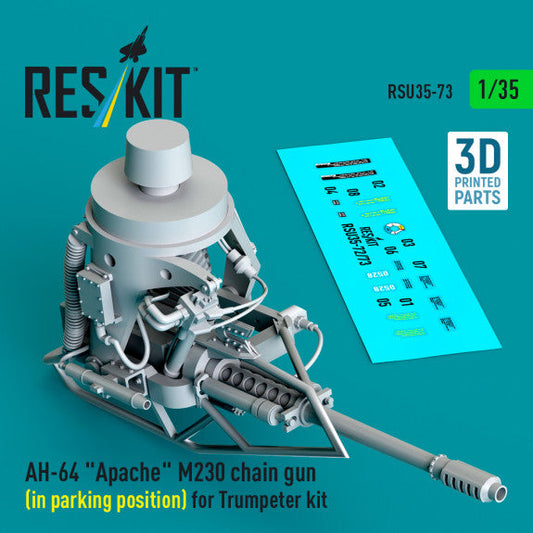 ResKit 1:35 AH-64 "Apache" M230 chain gun (in parking position) for Trumpeter kit (3D Printed) Reskit