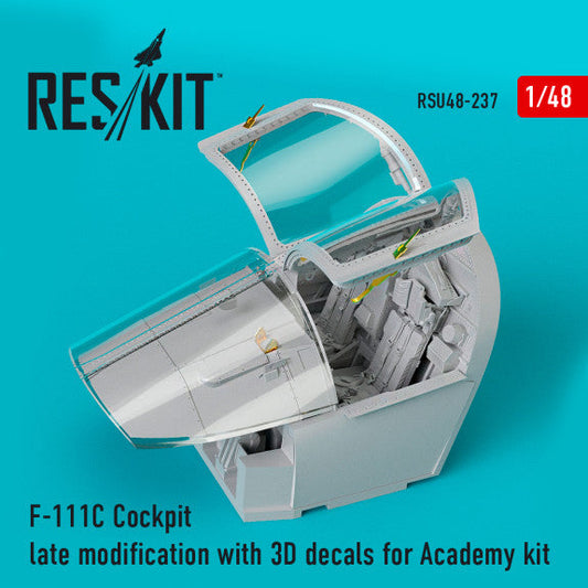 ResKit 1:48 F-111C Cockpit late modification with 3D decals for Academy kit Reskit