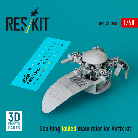 Res/Kit 1:48 Sea King folded main rotor for Airfix kit (3D printed)