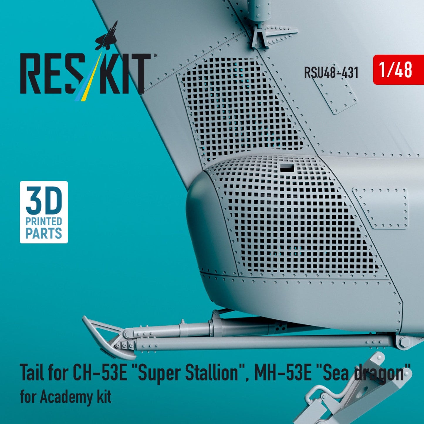 ResKit 1:48 Tail for CH-53E "Super Stallion", MH-53E "Sea dragon" for Academy kit (3D printed) Reskit