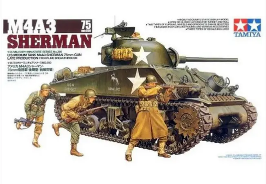 Tamiya 1:35 U.S. M4A3 Sherman 75mm Gun Late Productions (Frontline Breakthrough) Plastic Model kit