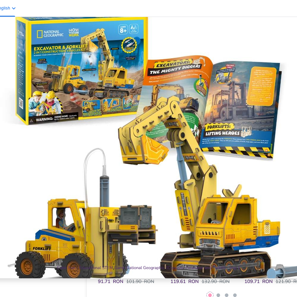 Cubic Fun National Geographic 3D Puzzle Excavator and Forklift Cubic Fun
