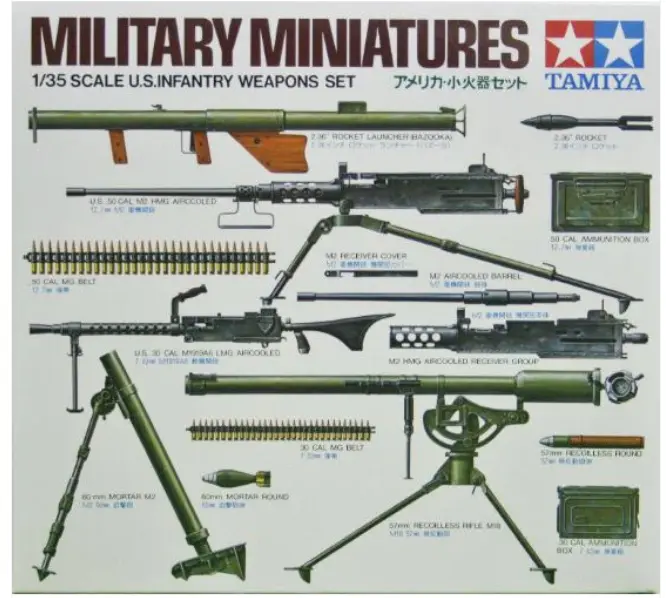 Tamiya 1:35 U.S. INFANTRY WEAPONS SET Plastic Model kit