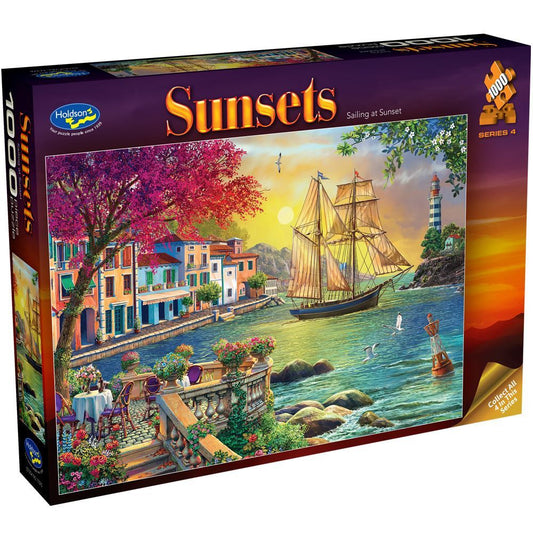 Holdson 1000 Piece Jigsaw Puzzle Sunsets Sailing at Sunset Holdson