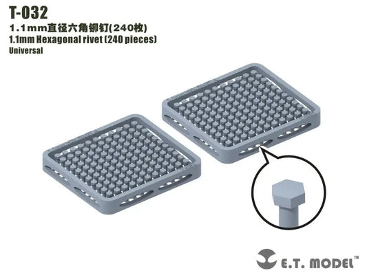 E.T. Model 1.1mm Hexagonal rivet (240 pieces） E.T. Model