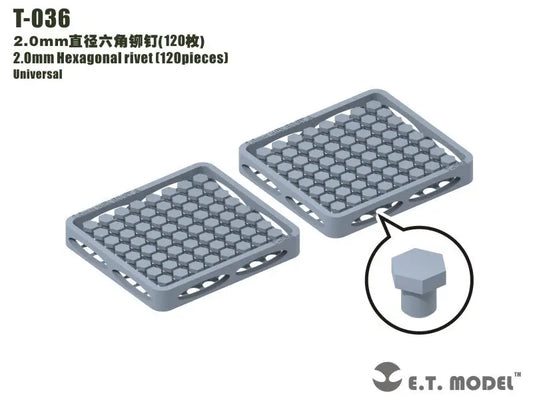 E.T. Model 2.0mm Hexagonal rivet (120 pieces） E.T. Model