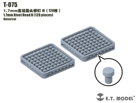 E.T. Model 1.7mm Rivet Head B (120 pieces) E.T. Model