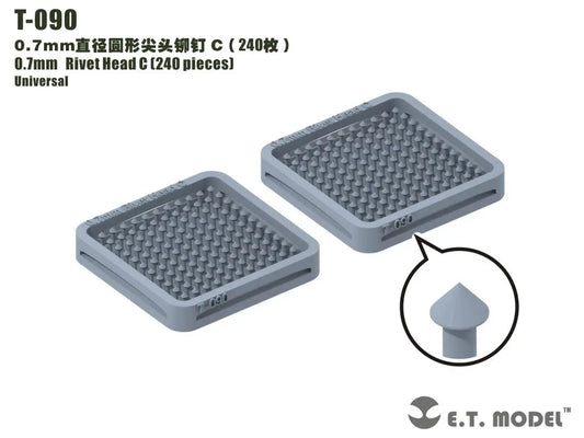 E.T. Model 0.7mm Rivet Head C (240 pieces） E.T. Model
