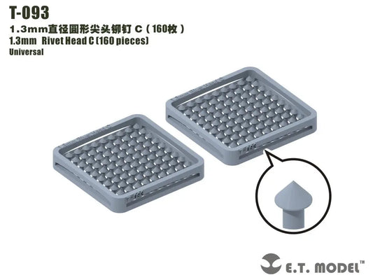 E.T. Model 1.3mm Rivet Head C (160 pieces） E.T. Model