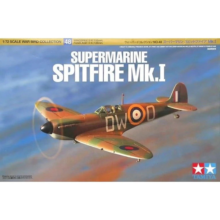 Tamiya 1:72 Supermarine Spitfire Mk.I Plastic Model Kit Tamiya