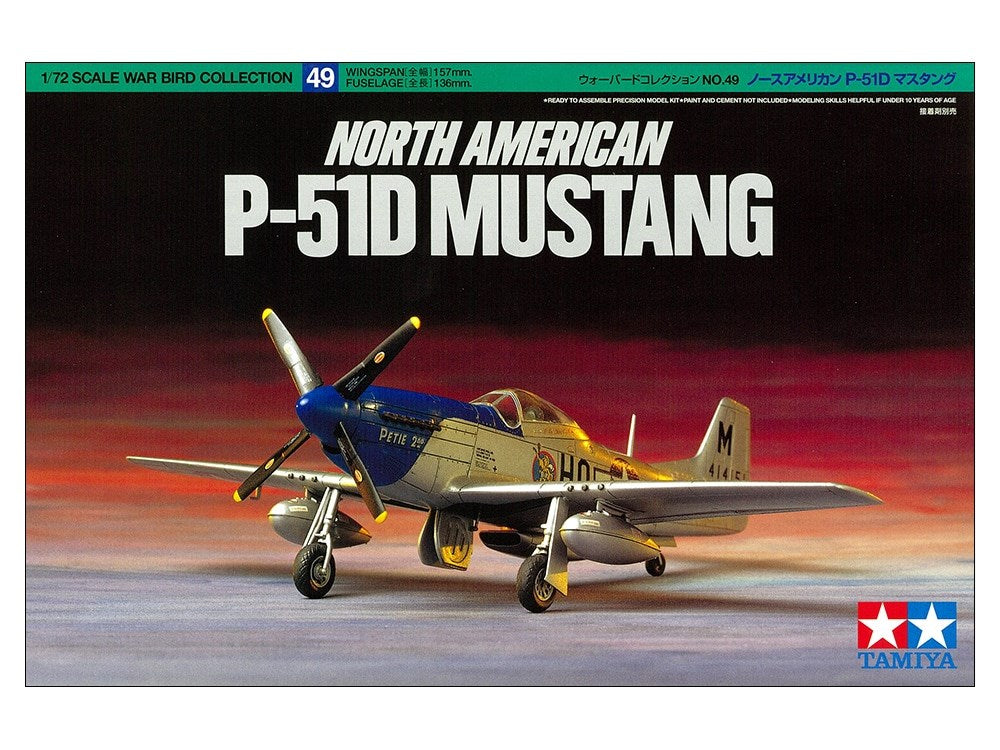 Tamiya 1:72 North American P-51D Mustang Plastic Model Kit Tamiya
