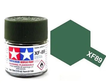 Tamiya Color Acrylic Paint XF-89 Dark Green 2 10ml Tamiya