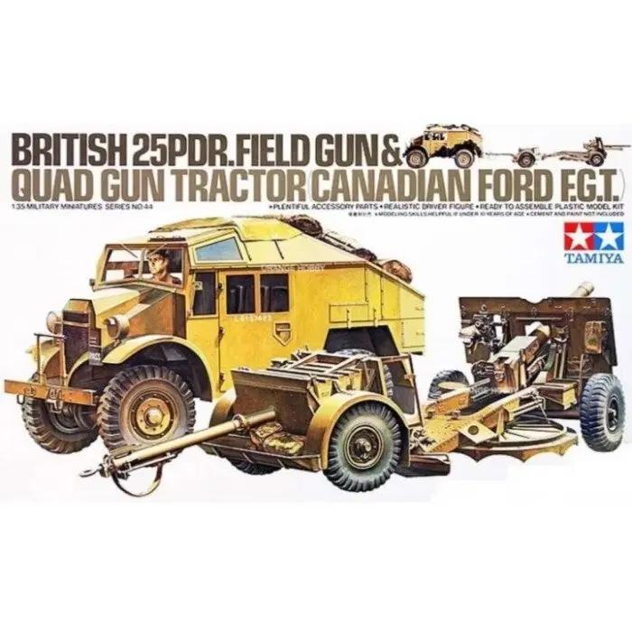 Tamiya 1:35 BRITISH 25 PDR. FIELD GUN & QUAD GUN TRACTOR Plastic Model kit