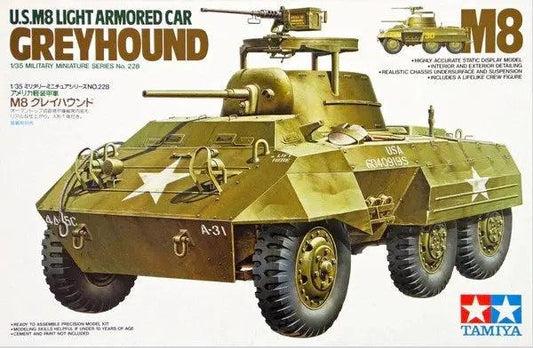 Tamiya 1:35 U.S. M8 LIGHT ARMORED CAR "GREYHOUND" Plastic Model Kit