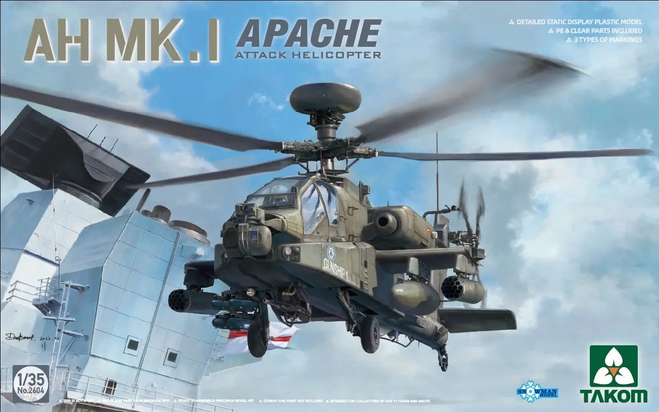 Takom 1/35 AH Mk.I Apache Attack Helicopter Plastic Model Kit Takom