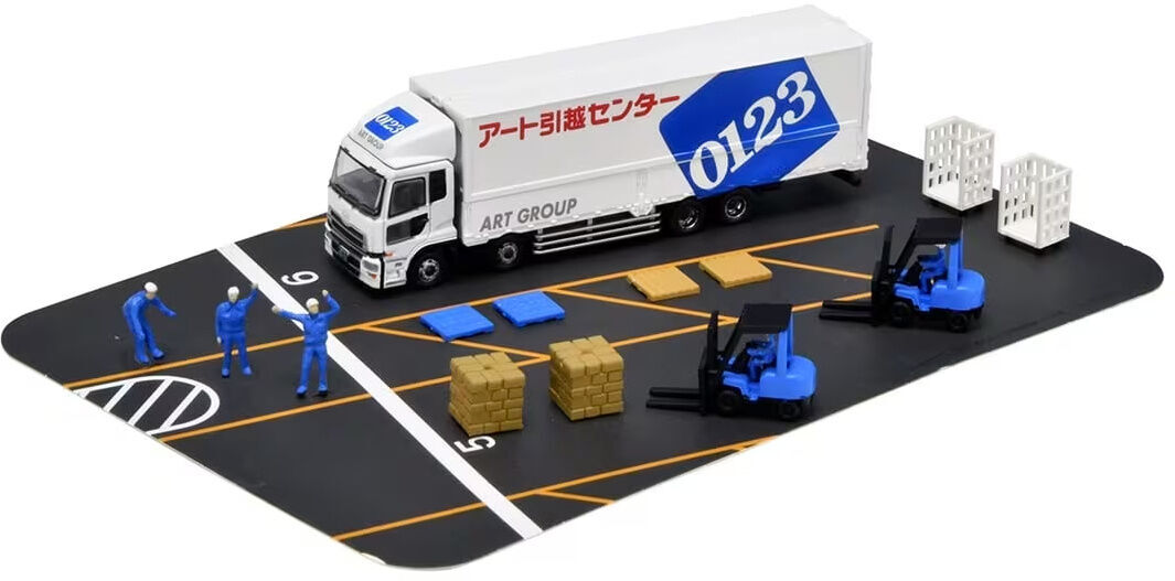 Tomytec Truck Collection Logistics Site Wing Van Set C Art Moving Company (N scale) Tomytec