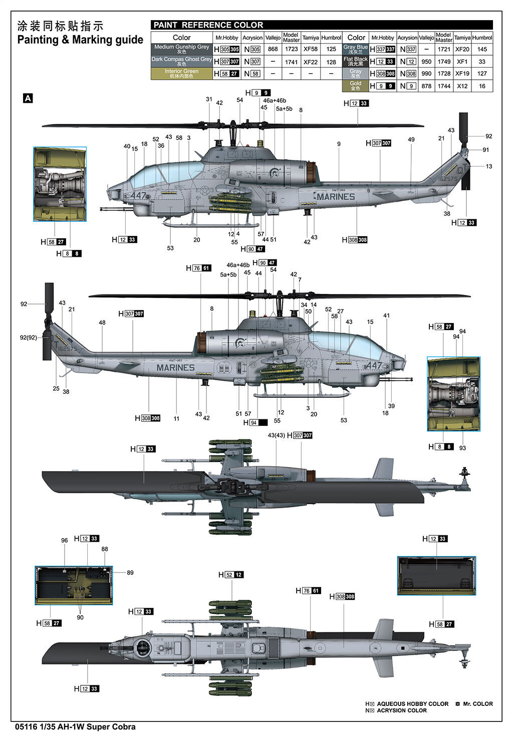 Trumpeter 1/35 AH-1W Super Cobra  Plastic Model Kit Trumpeter