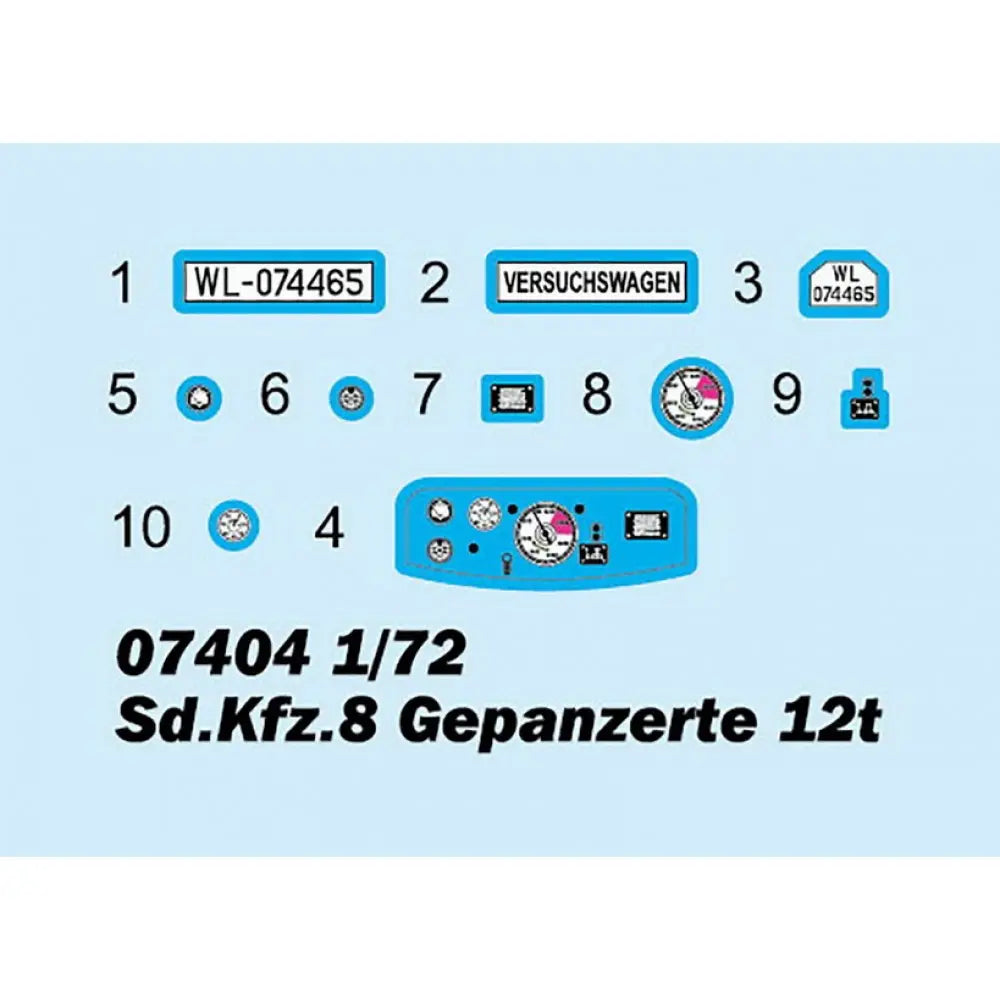 Trumpeter 1/72 Sd.Kfz.8 Gepanzerte 12t Plastic Model Kit Trumpeter