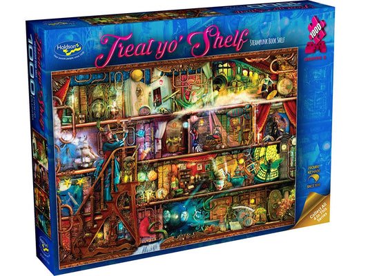 Holdson 1000 Piece Jigsaw Puzzle Treat Yo' Shelf Steampunk Book Shelf Holdson