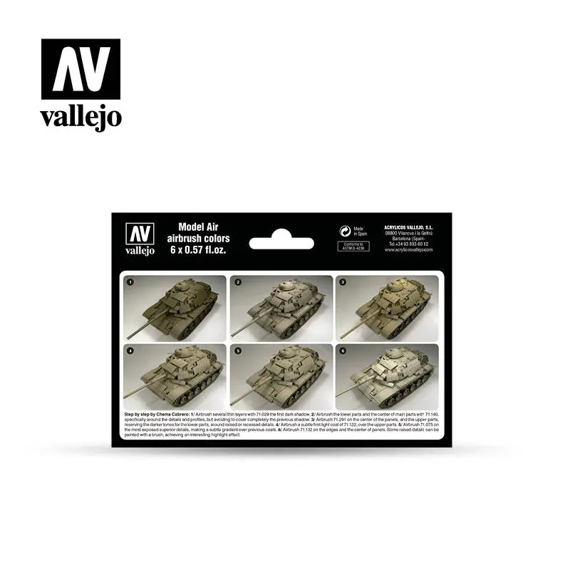Vallejo Model Air US Modern Desert 6 Colour Acrylic Paint Set Vallejo