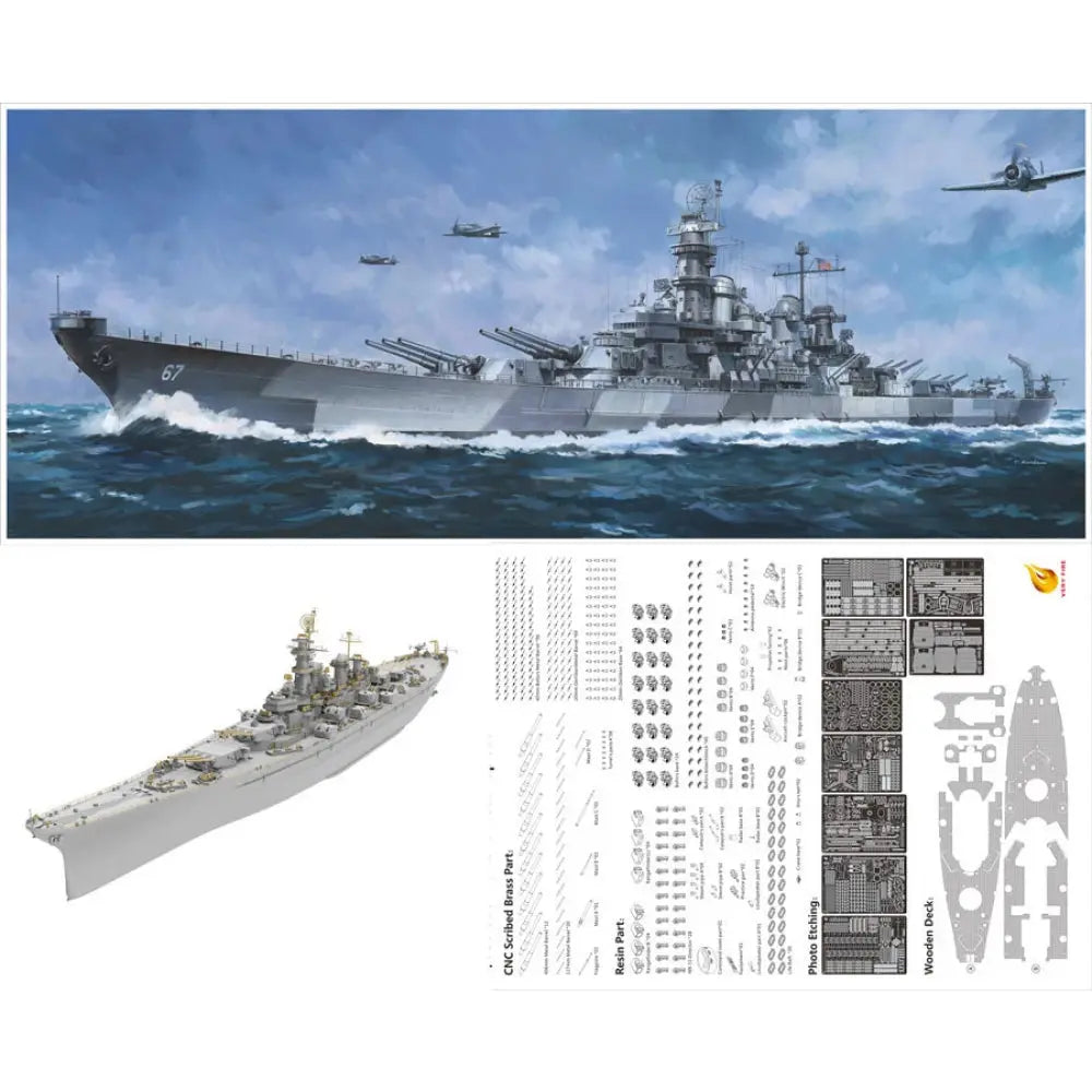 Very Fire 1/350 USS Navy Battleship BB-67 Montana (Deluxe Edition) Plastic Model Kit Very Fire