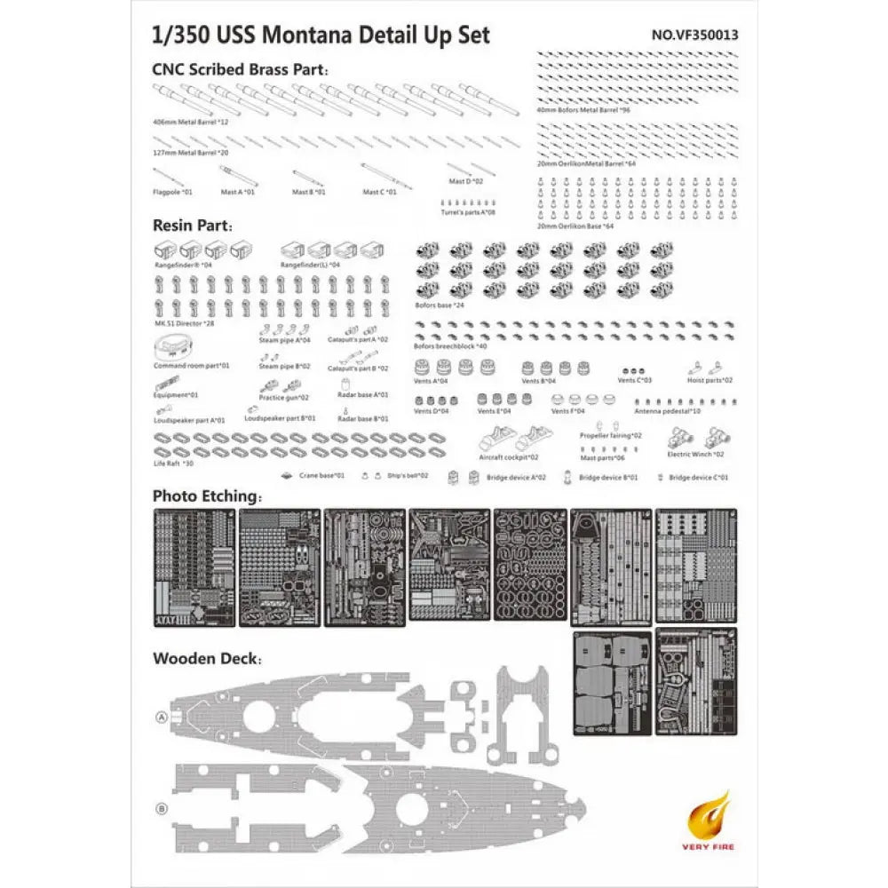 Very Fire 1/350 USS Navy Battleship BB-67 Montana (Deluxe Edition) Plastic Model Kit Very Fire