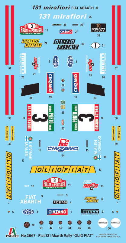 Italeri 1:24 FIAT 131 Abarth Rally OLIO FIAT Plastic Model Kit Italeri