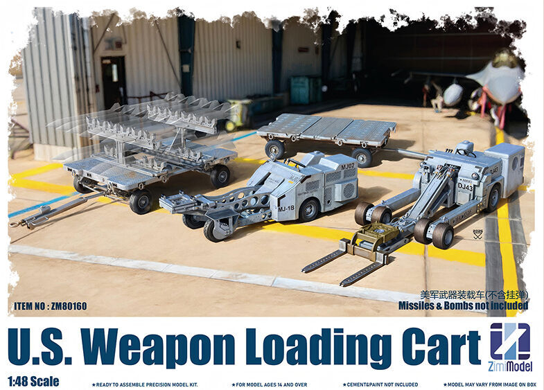 Zimi Model 1/48 U.S.Weapon Loading Cart Plastic Model Kit Zimi Model