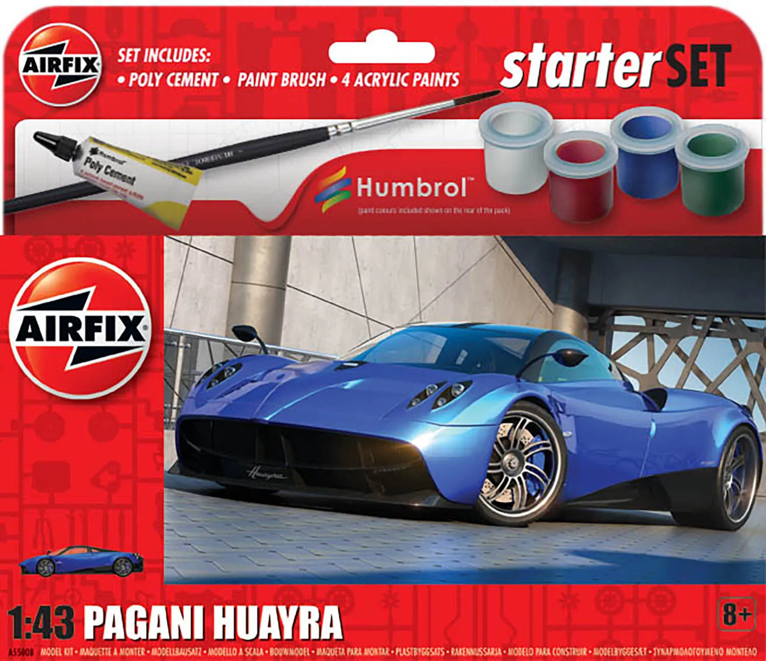Airfix 1/43 Pagani Huayra Starter Set Airfix