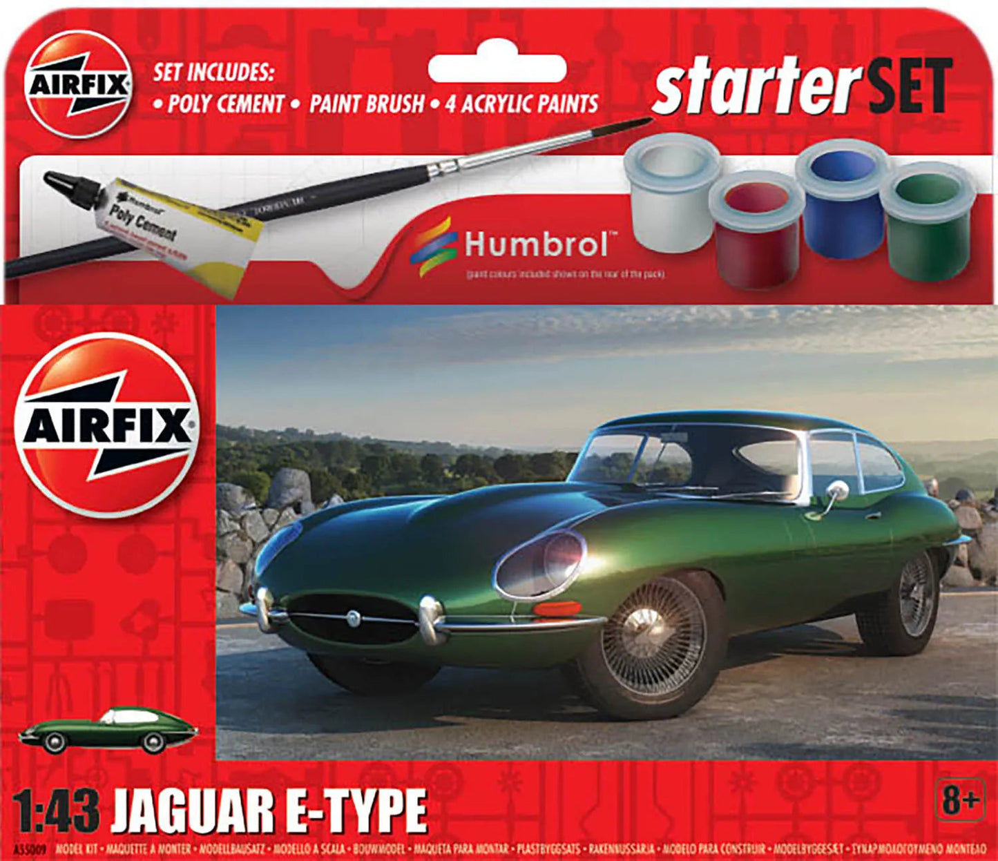 Airfix 1/43 Jaguar E-Type Starter Set Airfix