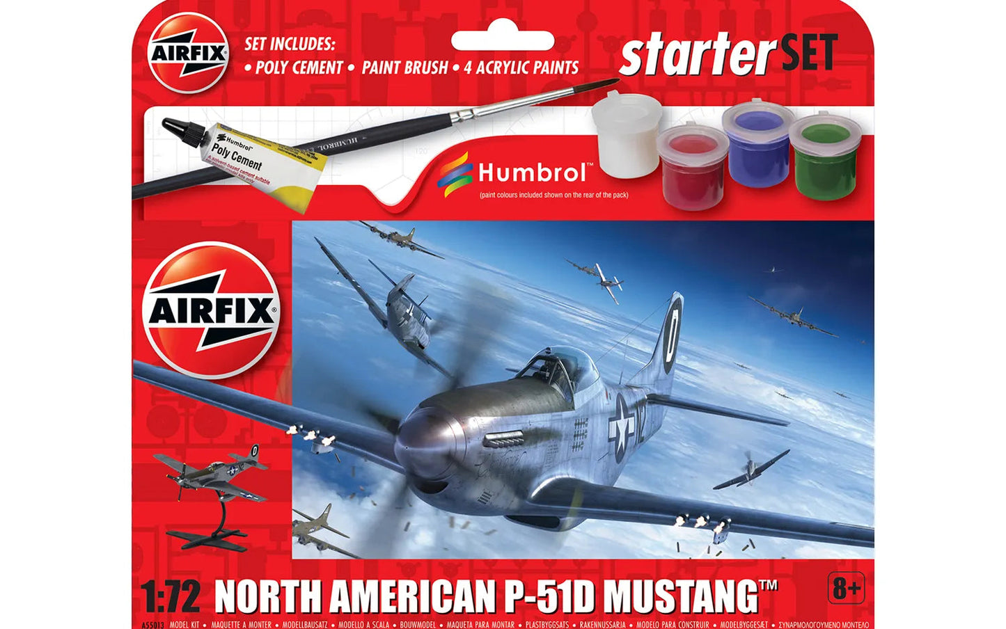 Airfix 1/72 North American P-51D Mustang Starter Set Airfix