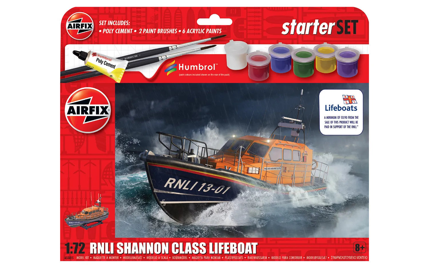 Airfix RNLI Shannon Class Lifeboat Plastic Model Kit Airfix