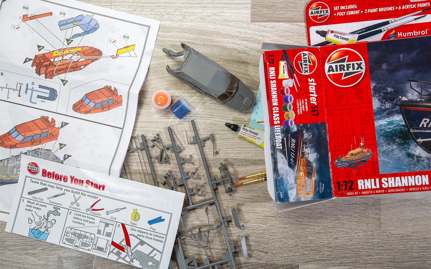 Airfix RNLI Shannon Class Lifeboat Plastic Model Kit Airfix