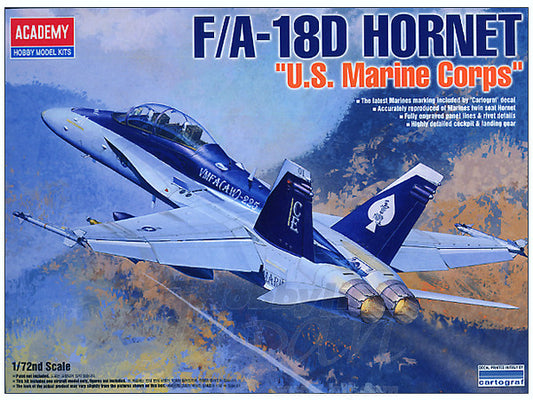 Academy 1/72 F/A 18D Hornet "US Marines" *AUS decal* Plastic Model Kit
