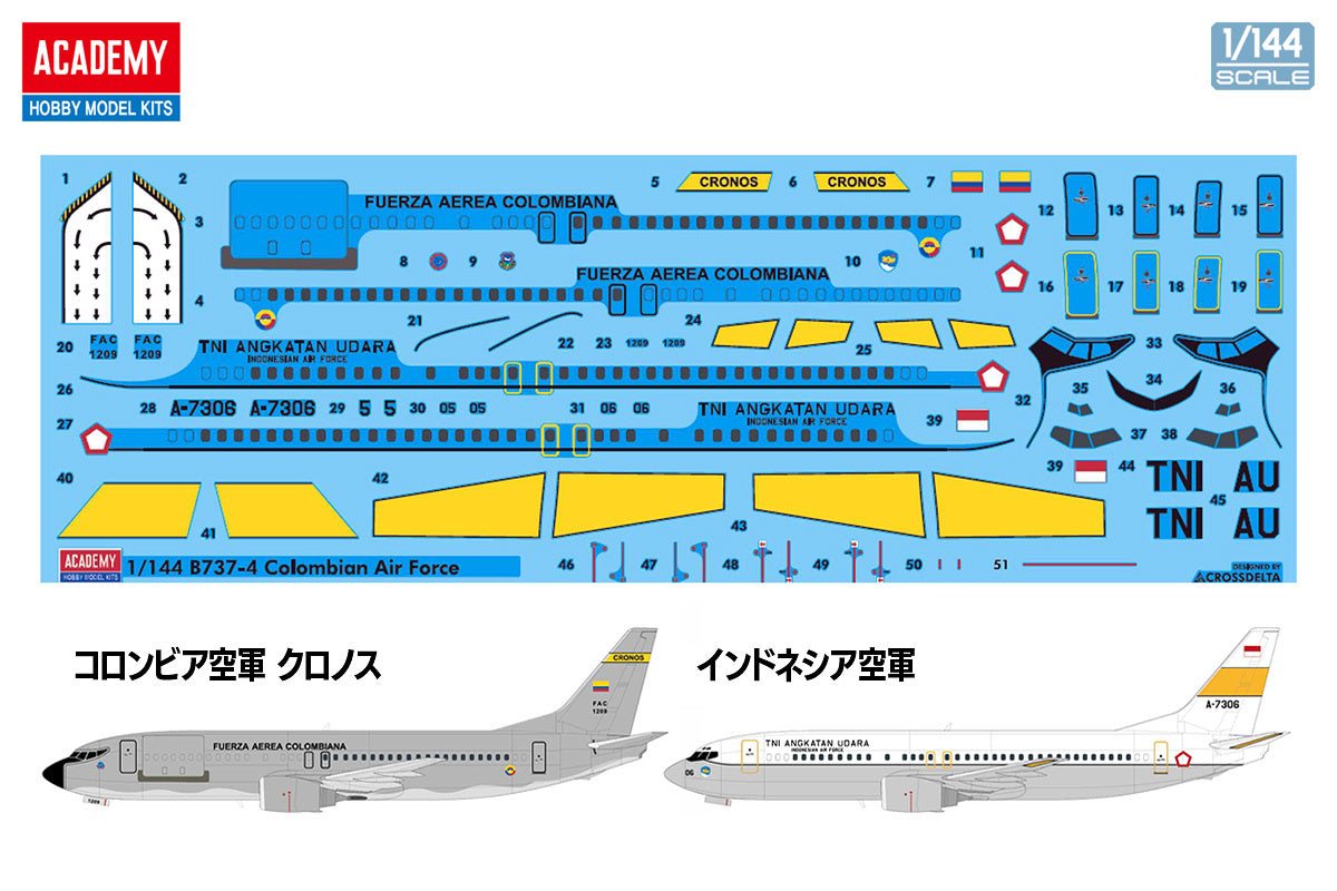 Academy 1/144 Boeing 737 "Colombian Air Force" Plastic Model Kit Academy