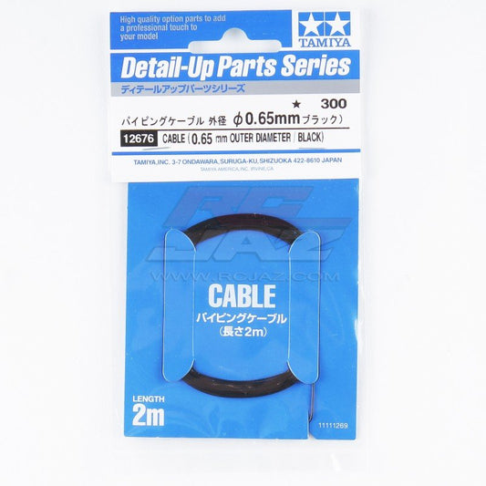 Tamiya #12676 Detail-Up Cable (Outer Dia 0.65MM/Black)