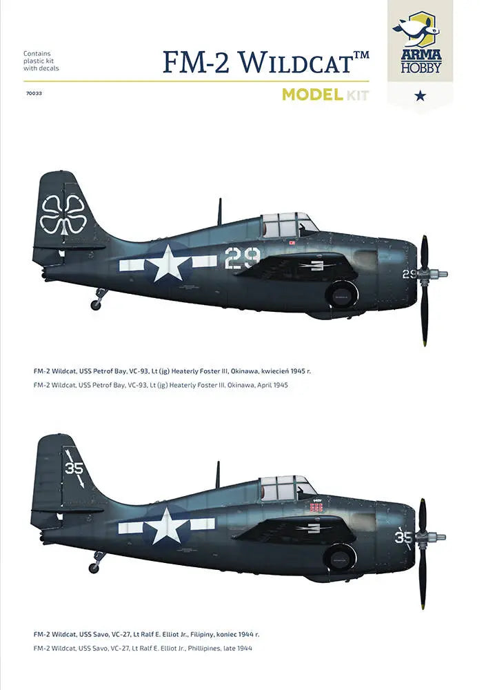 Arma Hobby 1:72 FM-2 Wildcat Plastic Model Kit Arma Hobby