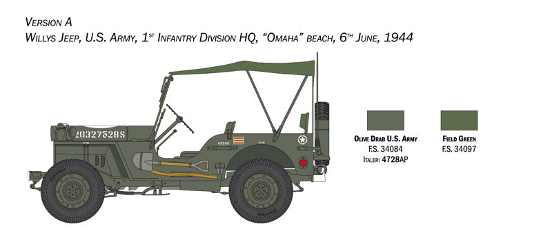 Italeri 1:24 Willys Jeep MB 80th Anniversary 1941-2021 Plastic Model Kit Italeri