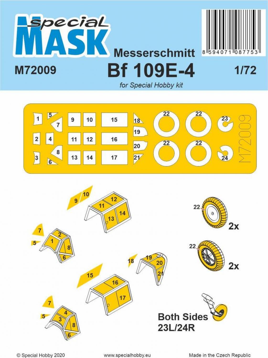 Special Hobby 1/72 Messerschmitt Bf 109E-4/7 Mask Special Hobby