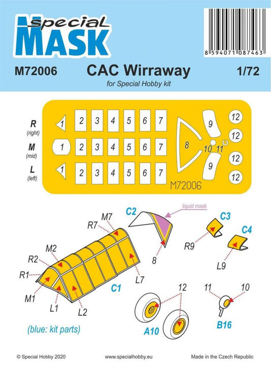 Special Hobby 1/72 CAC Wirraway Mask Special Hobby