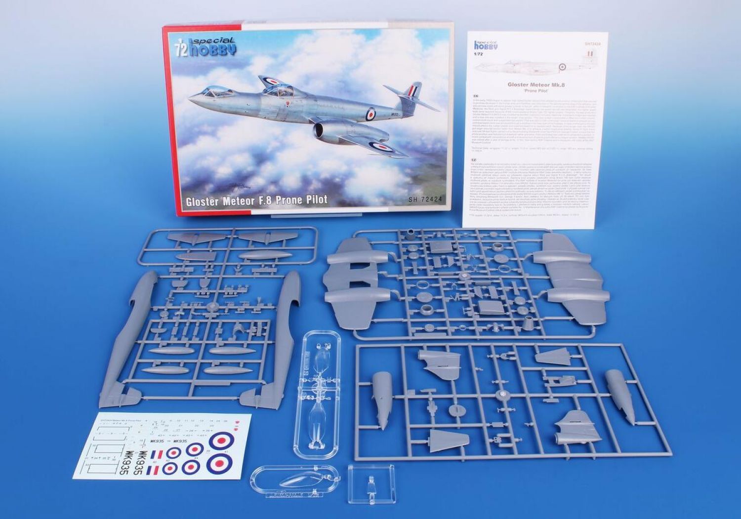 Special Hobby 1/72 Gloster Meteor F.8 Prone Pilot Plastic Model Kit Special Hobby