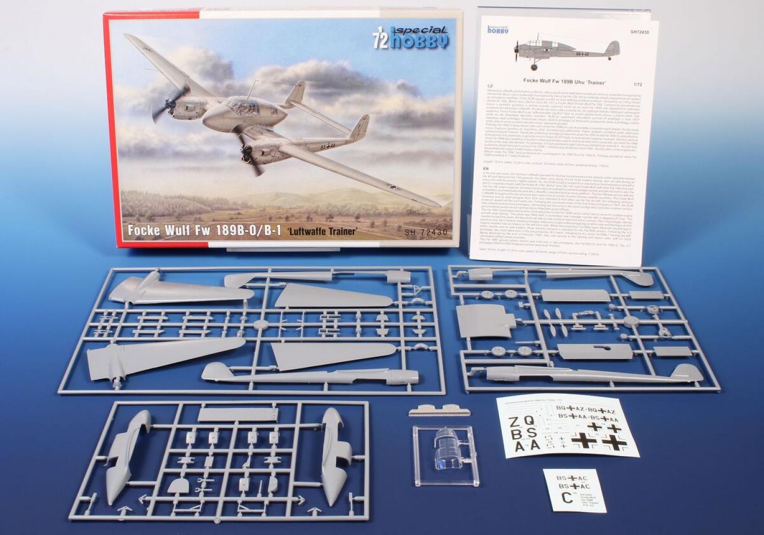 Special Hobby 1/72 Focke Wulf Fw 189B-0/B-1 'Luftwaffe Trainer' Plastic Model Kit Special Hobby