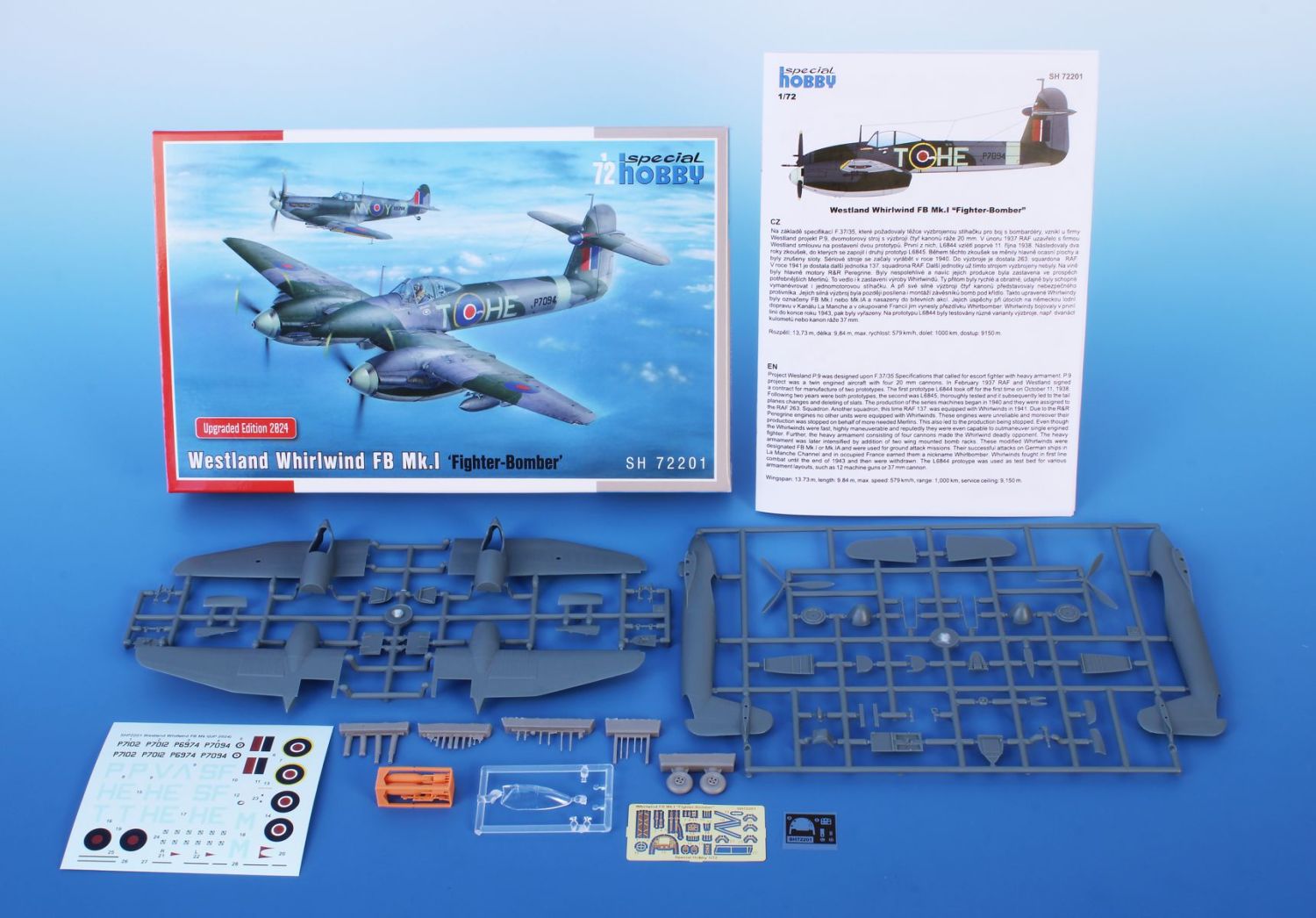 Special Hobby 1/72 Westland Whirlwind FB Mk.I Fighter-Bomber Plastic Model Kit Special Hobby