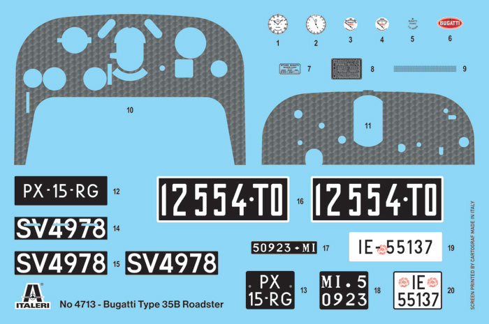 Italeri 1:12 Bugatti Type 35B Roadster Plastic Model Kit Italeri