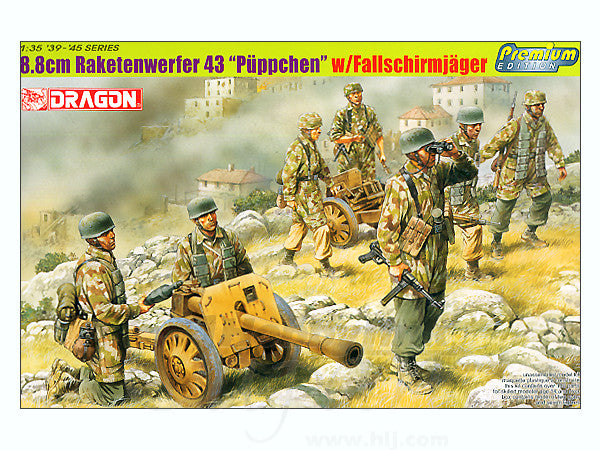 Dragon 1/35 8.8cm Raketenwerfer 43 "Puppchen" w/Fallschirmjager Plastic Model Kit